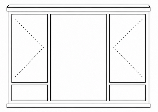 Econo Side Hung Window - Triple Window (Sides opening with Bottom Panels)
