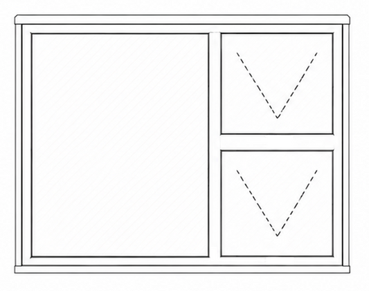 Econo Top Hung Window - Double Window (Left Side Fixed Panel and Right Side Dual Opening Windows)