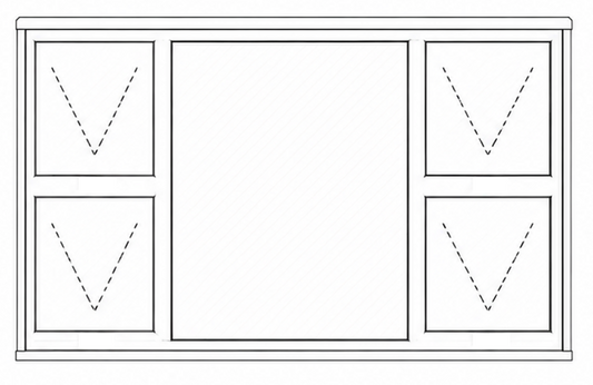 Heavy Duty Top Hung Window - Wide Multi Top Hung Window with Fixed Center Panel
