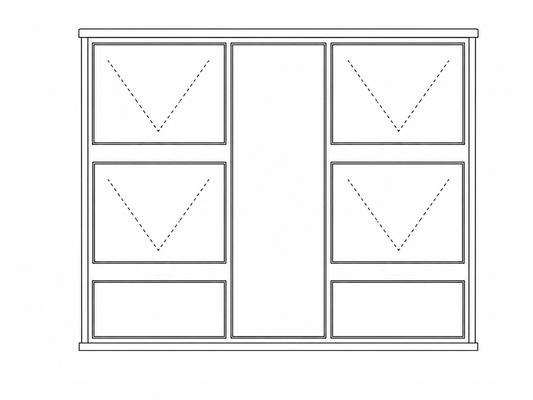 Econo Top Hung Window - Dual Side Opening with Fixed Bottom Panels and Fixed Center Panel
