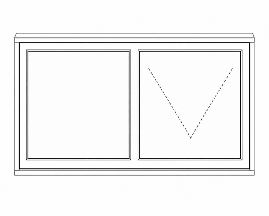 Heavy Duty Top Hung Window - Double Window (Right Panel Opening)