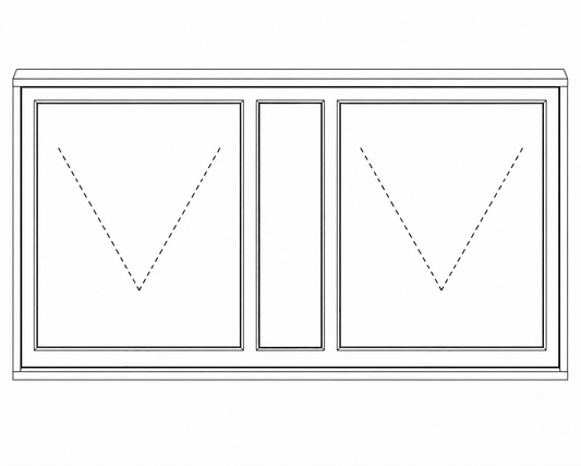 Heavy Duty Top Hung Window - Double Top Hung Window with Fixed Center Panel