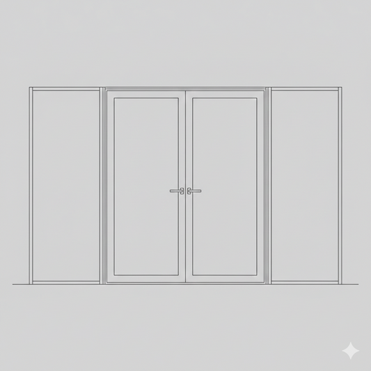 Hinged Door - Double Open In -  Full Panel CLR