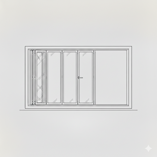 Sliding Folding Window - 5 Panel