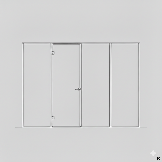 Wall To Wall Shower - Door Plus Panel