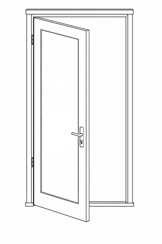Hinged Door - Single Large Pane