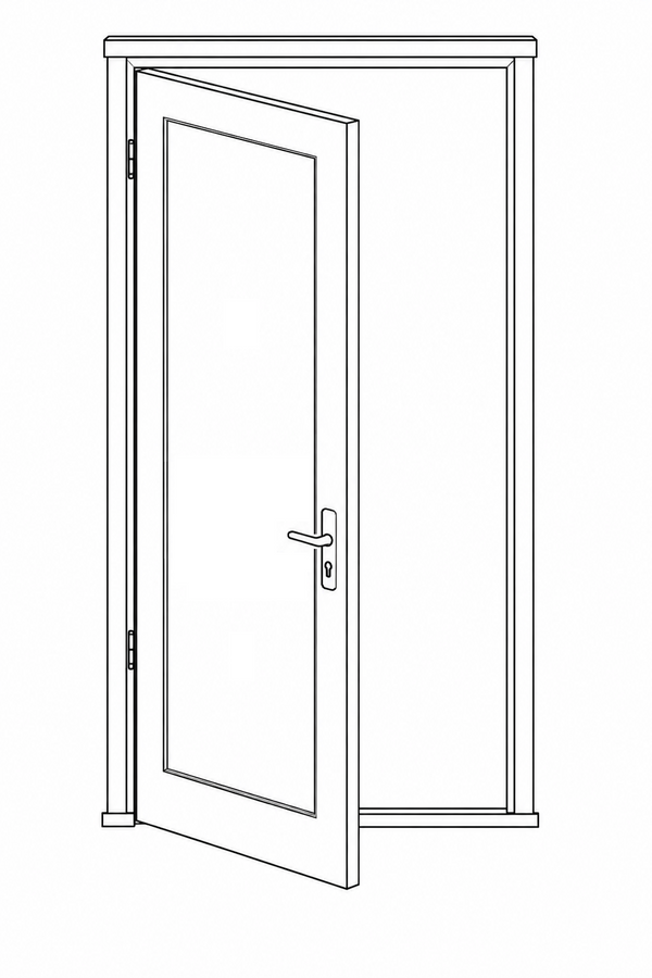 Hinged Door - Single Large Pane