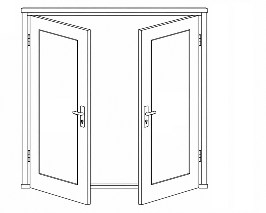 Hinged Door - Double Large Pane