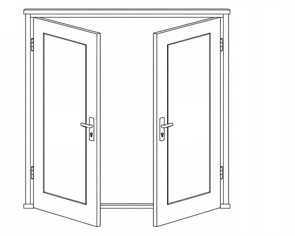 Hinged Door - Double Open In -  Full Panel S10
