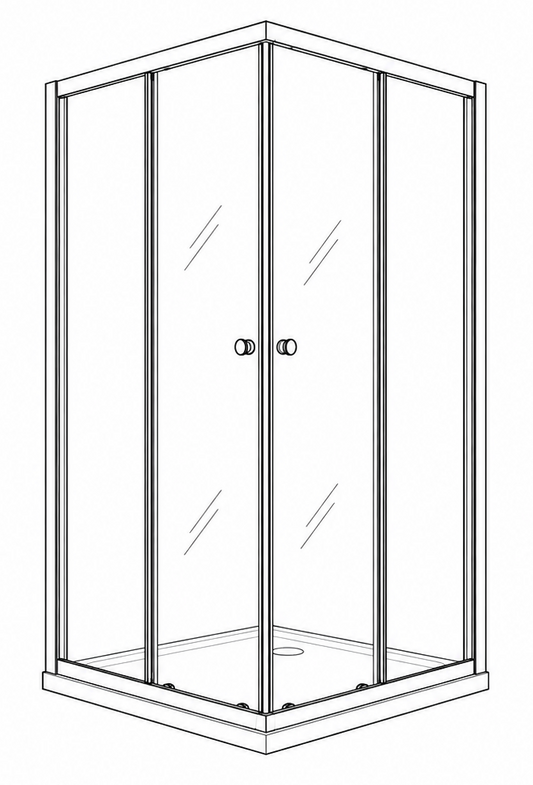 Corner Entry Shower - Door Plus Panel