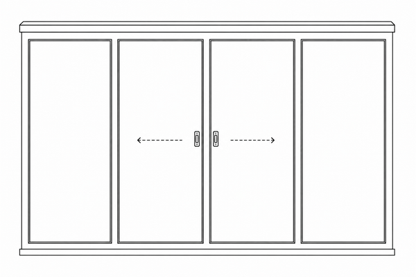 Heavy Duty Sliding Window - 4 Panel